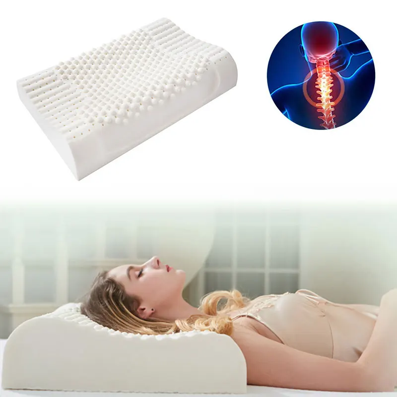 

Pure Natural Latex Orthopedic Pillows Thailand Remedial Neck Sleep Pillow Soft Protect Vertebrae Health Care Pillow Slow Rebound