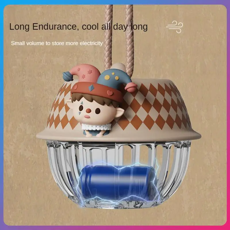 

Usb Small Fan Cartoon Circus Style Portable Mini Mute Usb Charging Fan Mute Small Fan 3 Speed Regulation Durable Circus Bell Fan