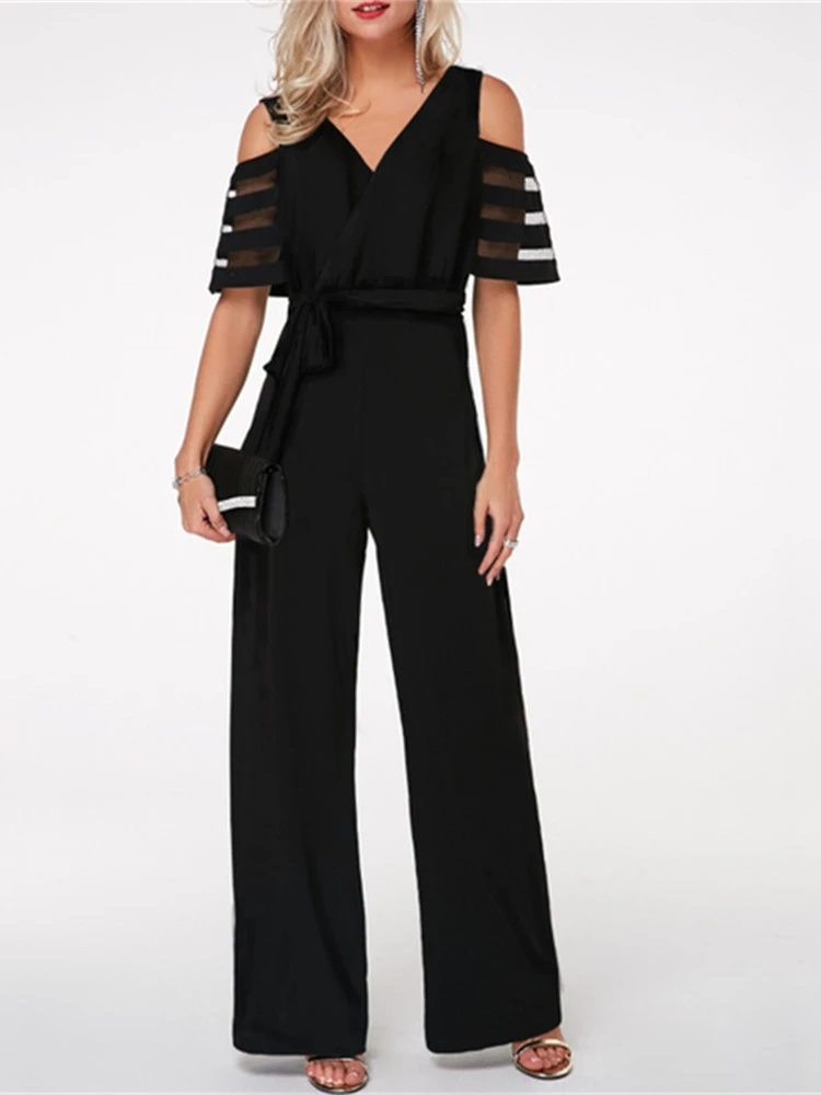 Dresses Women Sexy Off The Shoulder Wide Leg Jumpsuit Summer V Neck Loose Jumpsuits Elegant Office Lady Belt Vetidos Mujer 2023
Dresses Women Sexy Off The Shoulder Wide Leg Jumpsuit Summer V Neck Loose Jumpsuits Elegant Office Lady Belt Vetidos Mujer 2023