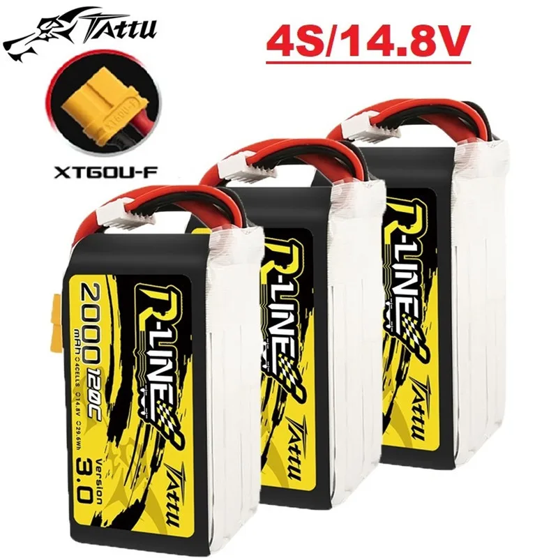 

HOT TATTU R-LINE 3.0 120C 2000mAh 14.8V Lipo Battery With XT60 For RC Helicopter Quadcopter FPV Racing Drone Parts 4S BATTERY