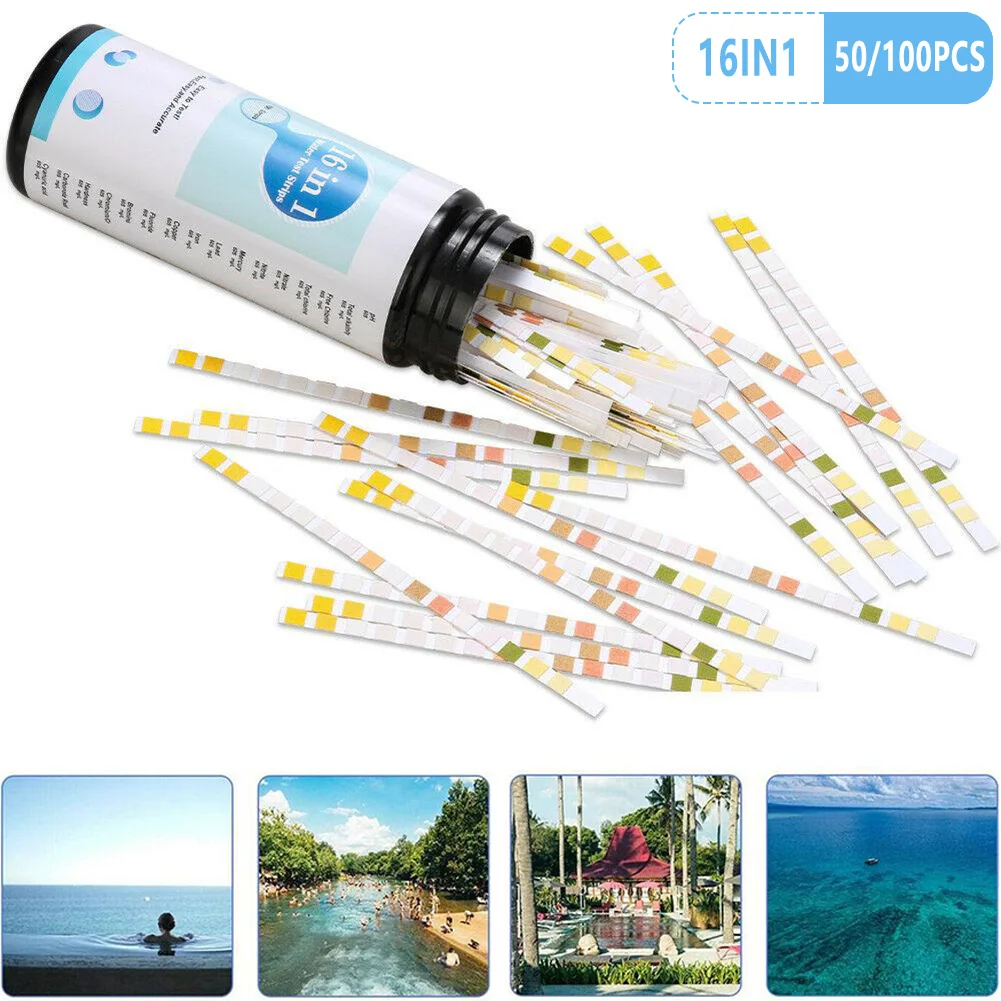50/100pcs 16 In 1 Water Test Strips Kit Home Water Quality Test For Tap Easy Use Water Quality Test Paper
50/100pcs 16 In 1 Water Test Strips Kit Home Water Quality Test For Tap Easy Use Water Quality Test Paper