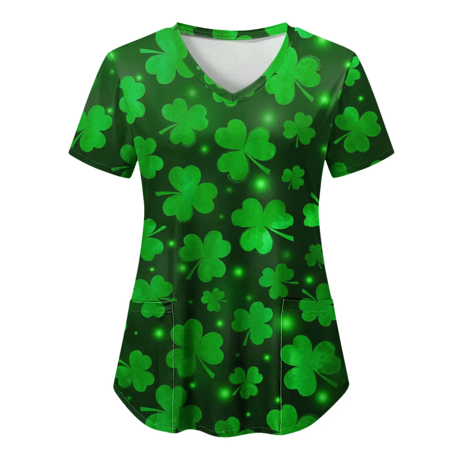 Clovers Print Green Scrub Tops St. Patrick's Day Clinic Carers Nurse Uniform Clinic Staff Blouse Uniform V Neck Workwear Tops
Clovers Print Green Scrub Tops St. Patrick's Day Clinic Carers Nurse Uniform Clinic Staff Blouse Uniform V Neck Workwear Tops