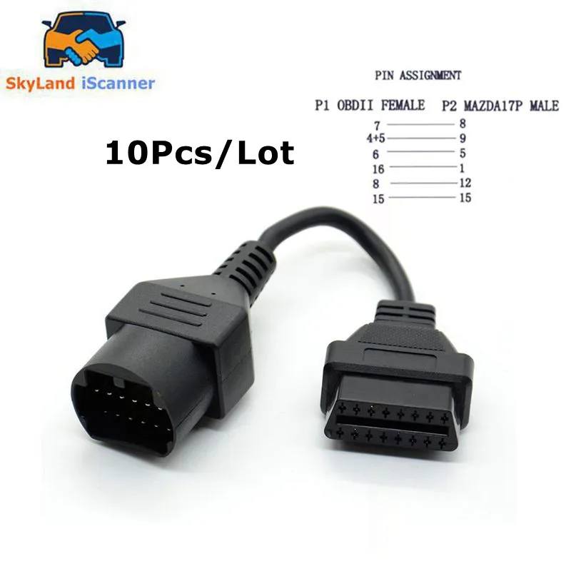 10Pcs For Mazda 17Pin to 16Pin OBD2 OBD II Cable Connector Cable for Mazda 17 Pin Connect Adapter Best Quality
10Pcs For Mazda 17Pin to 16Pin OBD2 OBD II Cable Connector Cable for Mazda 17 Pin Connect Adapter Best Quality