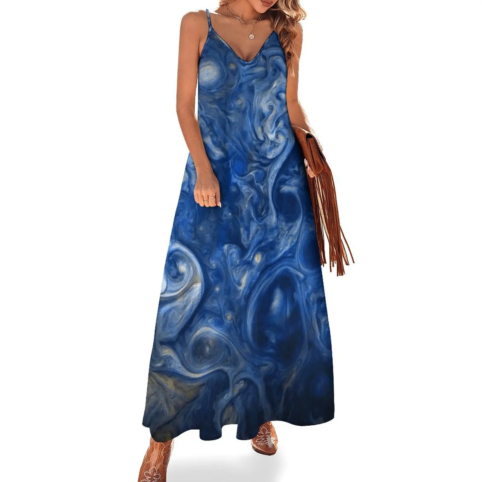 

Платье без рукавов Jupiter's Clouds в синем цвете, Роскошные вечерние платья, длинные платья 2023