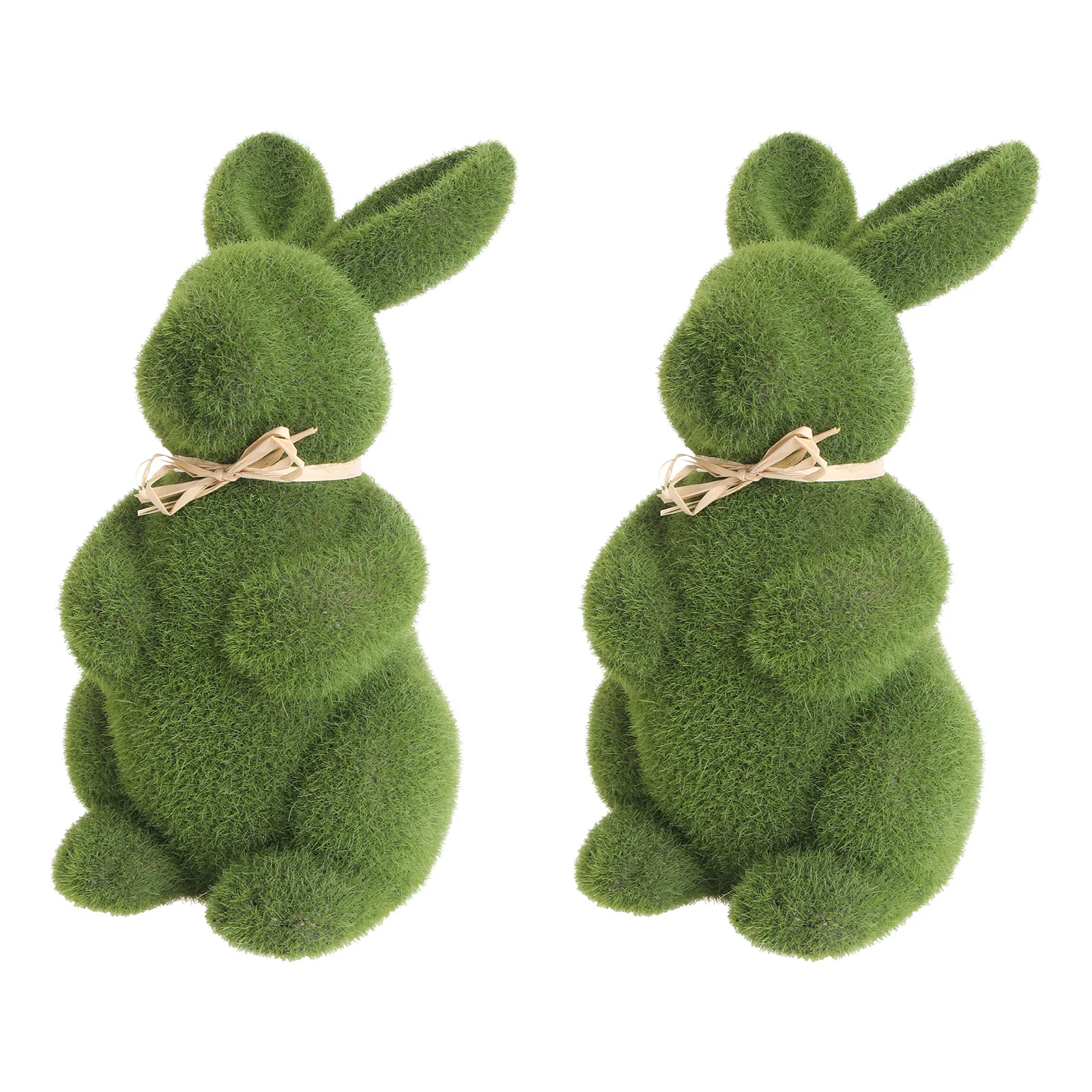 

Easter Moss Bunny Figurine Flocked Rabbit Statue Foam Moss Bunny Figurine Garden Artificial Animal Decoration Easter