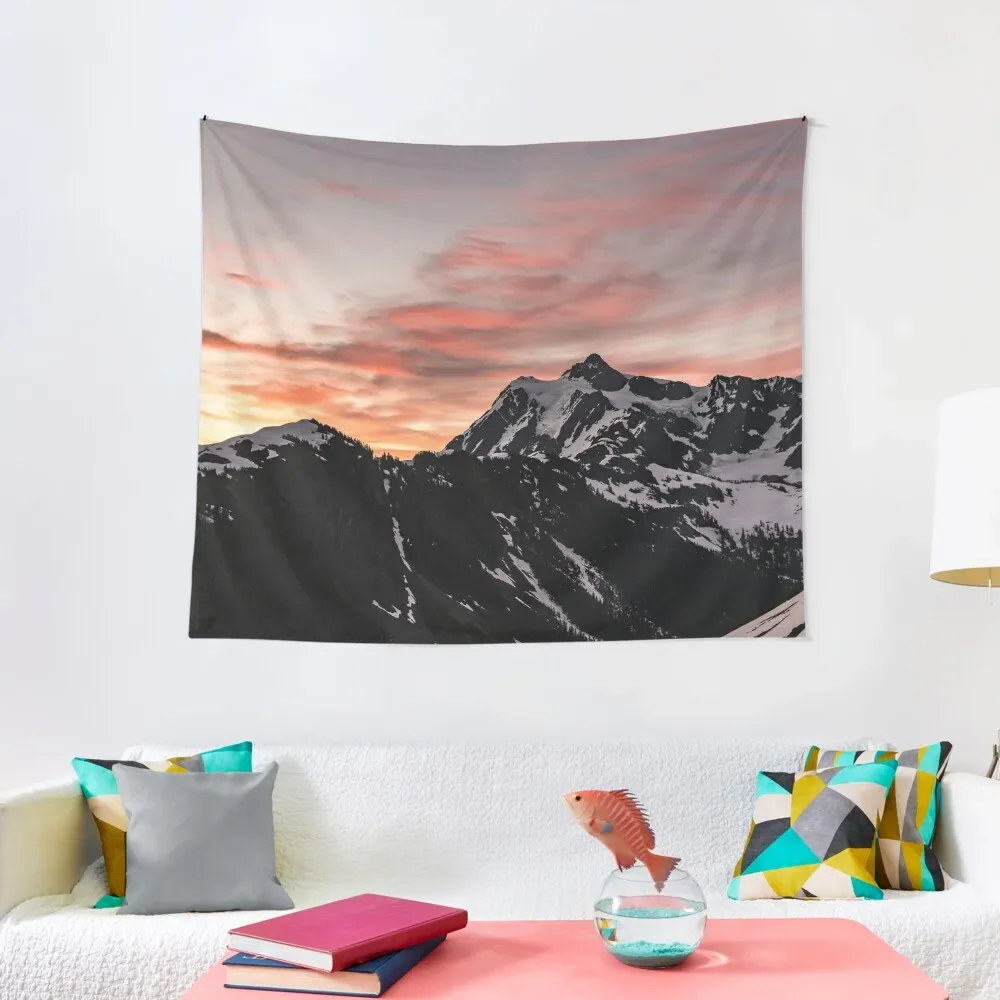 

Mount Shuksan Pink Sunrise Tapestry House Decor Wallpaper Room Decoration Accessories Tapestry