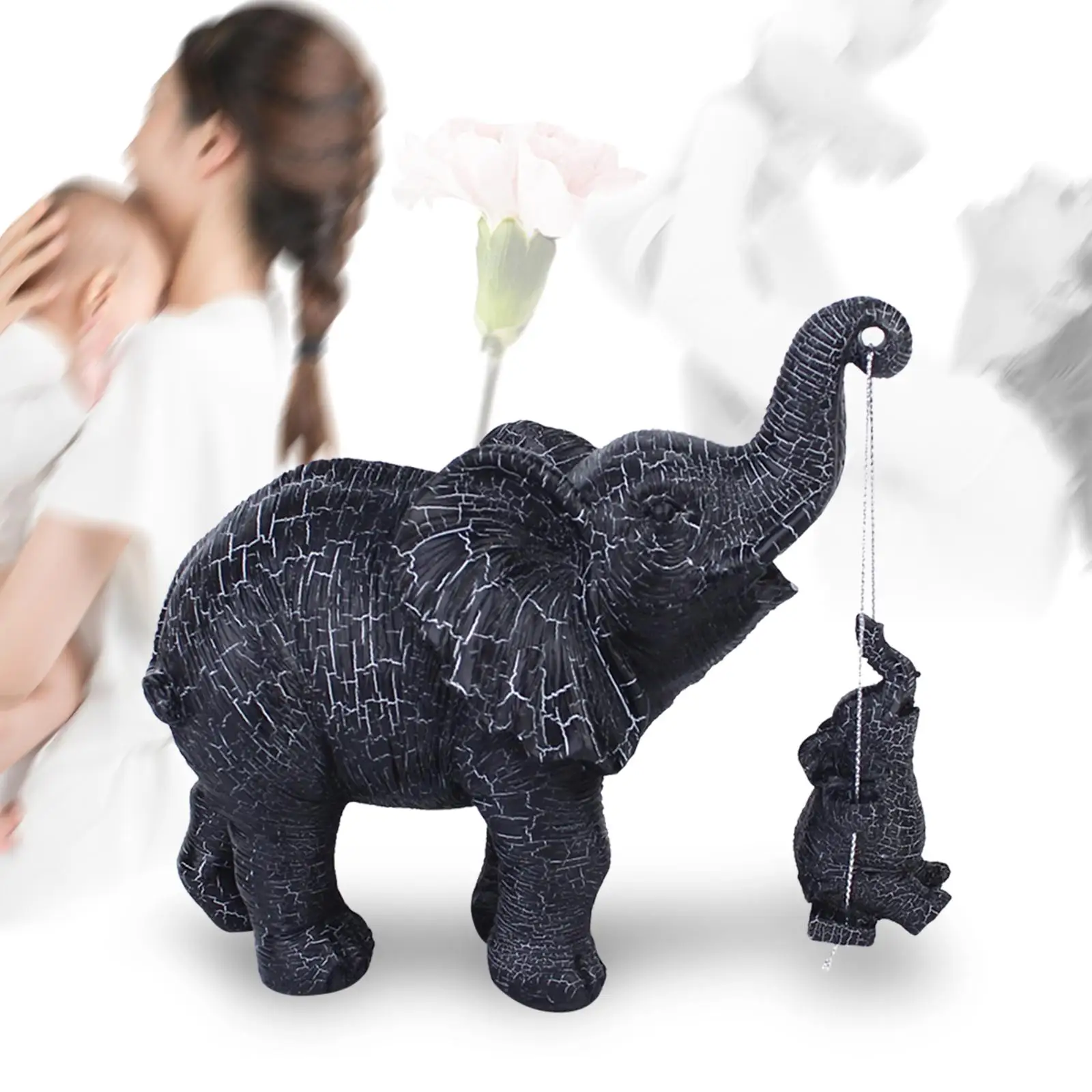 

Elephant Statue Mom Gifts Brings Good Luck Craft Elephant Figurine for Women Mom Wife Mother's Day Desk TV Stand Living Room