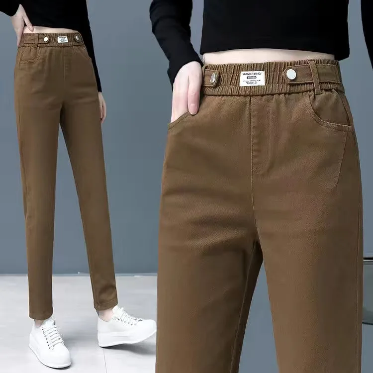 Classic solid pink thick corduroy sweatpants women Ankle-length Fashion vintage button high waist pants Winter warm harlan pant
Classic solid pink thick corduroy sweatpants women Ankle-length Fashion vintage button high waist pants Winter warm harlan pant