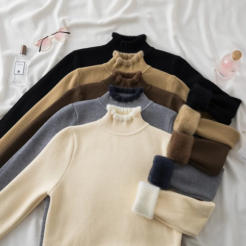 Autumn Winter Plus Thicken Velvet Bottoming Shirt Lining Warm Pullover Female One-Piece Half Turtleneck Casual Sweater
Autumn Winter Plus Thicken Velvet Bottoming Shirt Lining Warm Pullover Female One-Piece Half Turtleneck Casual Sweater