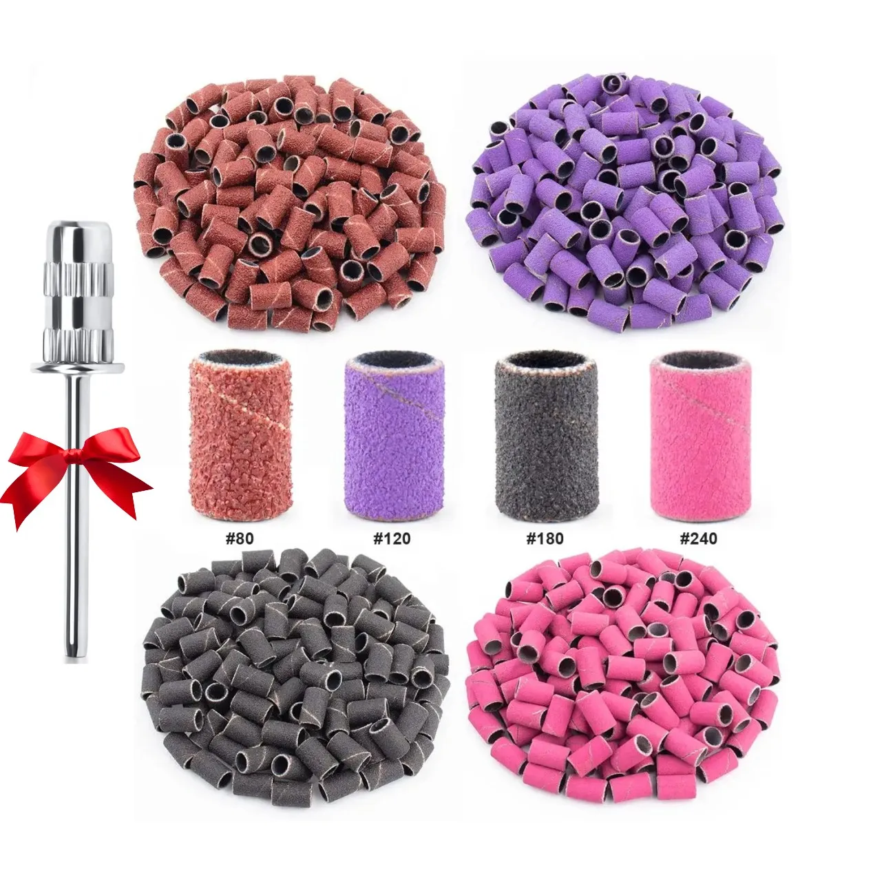 50pcs Nail Sanding Bands Set for 3/32" Mandrel Nail Drill Bits Coarse Fine Grit 80#120#180#240# for Manicure Pedicure
50pcs Nail Sanding Bands Set for 3/32" Mandrel Nail Drill Bits Coarse Fine Grit 80#120#180#240# for Manicure Pedicure
