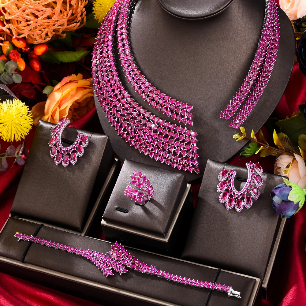 

GODKI Famous Brand Luxury African/Indian Jewelry Sets For Women Wedding Party Zircon Crystal Dubai Bridal Jewelry Set Gift