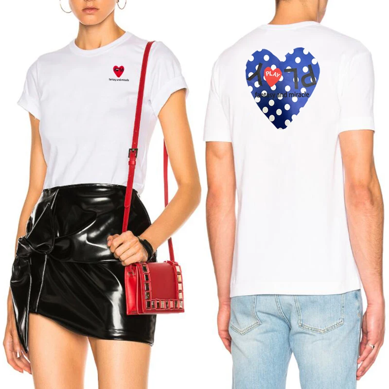 Men Women T-shirt Letter Heart Embroidery Back Dot Printing Cotton Short Sleeve O-Neck Summer Loose Casual T-shirt
Men Women T-shirt Letter Heart Embroidery Back Dot Printing Cotton Short Sleeve O-Neck Summer Loose Casual T-shirt
