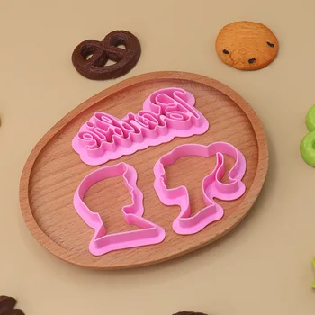 바비 공주 비스킷 금형 플립 설탕 베이킹 도구 세트, DIY 케이크 모델 소품, 소녀용 주방 액세서리