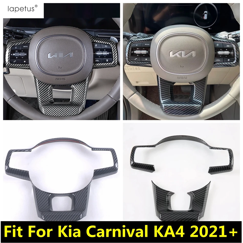 

For Kia Carnival KA4 2021 - 2023 Steering Wheel Button Frame Decoration Cover Trim ABS Carbon Fiber / Matte Accessories Interior