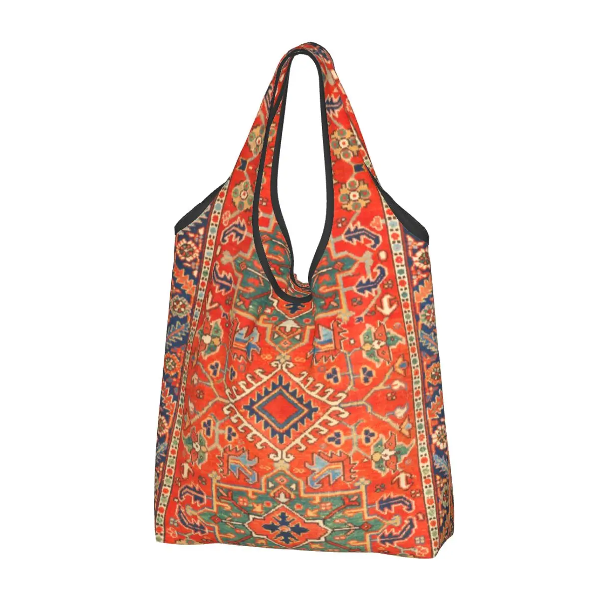 

Karadaja Antique Persian Rug Groceries Shopping Bags Shopper Tote Shoulder Bags Large Vintage Turkish Ethnic Kilim Handbag