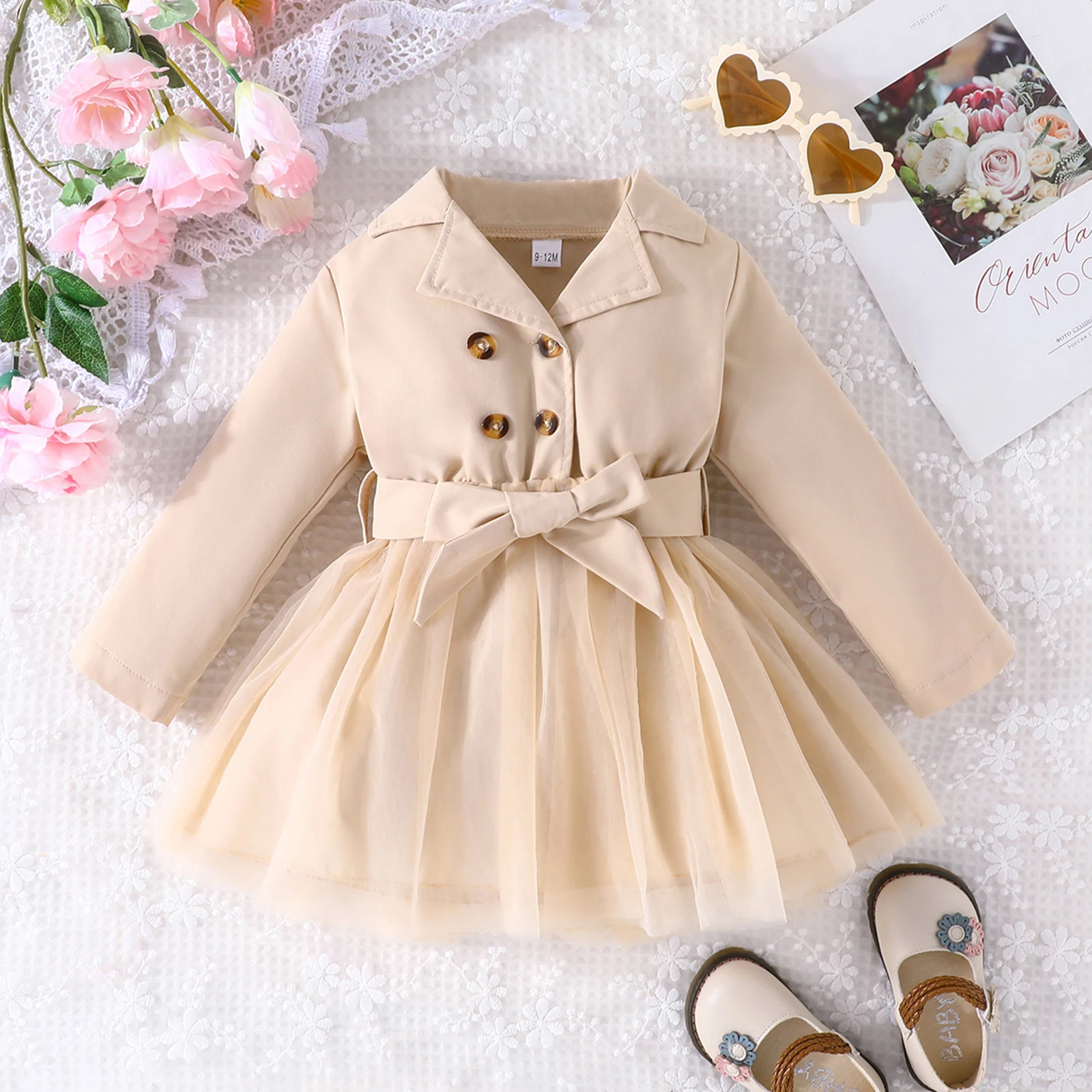 1-5Y Girls Autumn Spring Casual A-line Dress Long Sleeve Lapel Tulle Patchwork Lace Mesh Dress with Belt Girls Casual Dresses 
1-5Y Girls Autumn Spring Casual A-line Dress Long Sleeve Lapel Tulle Patchwork Lace Mesh Dress with Belt Girls Casual Dresses