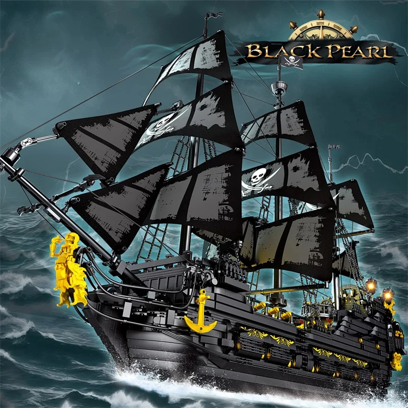 Creative Medieval Caribbean pirate ship Black Pearl With Block Toys And Lighting For Assembling Building Blocks
Creative Medieval Caribbean pirate ship Black Pearl With Block Toys And Lighting For Assembling Building Blocks