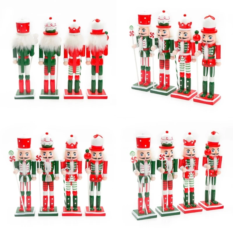 

Рождественский набор украшений «Щелкунчик», традиционная деревянная расписная кукла-солдат-щелкунчик, 18 см, ретро-деко