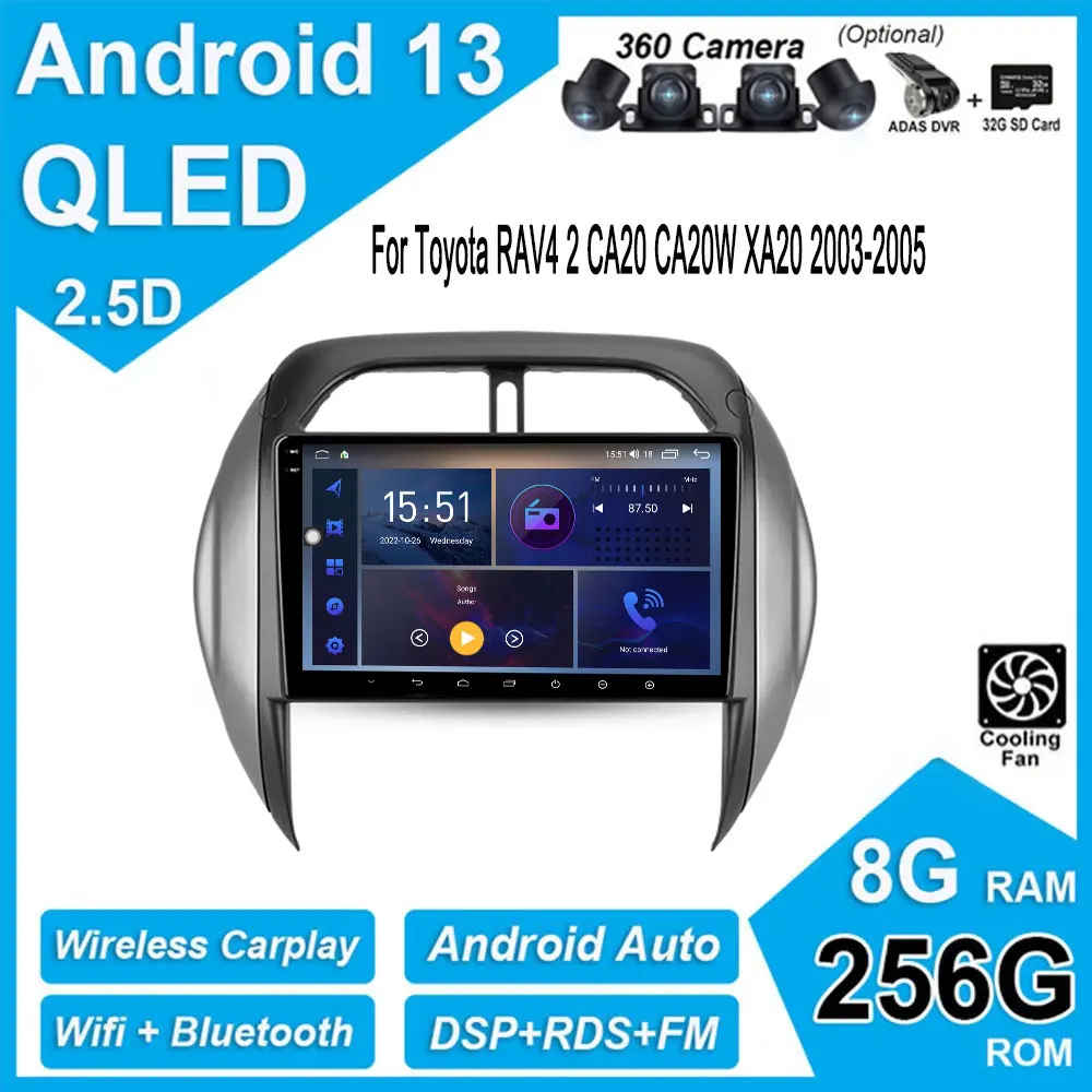 9 Inch For Toyota RAV4 2 CA20 CA20W XA20 2003-2005 Android 13 Car GPS Radio Video Player Auto Carplay Multimedia Stereo Screen
9 Inch For Toyota RAV4 2 CA20 CA20W XA20 2003-2005 Android 13 Car GPS Radio Video Player Auto Carplay Multimedia Stereo Screen