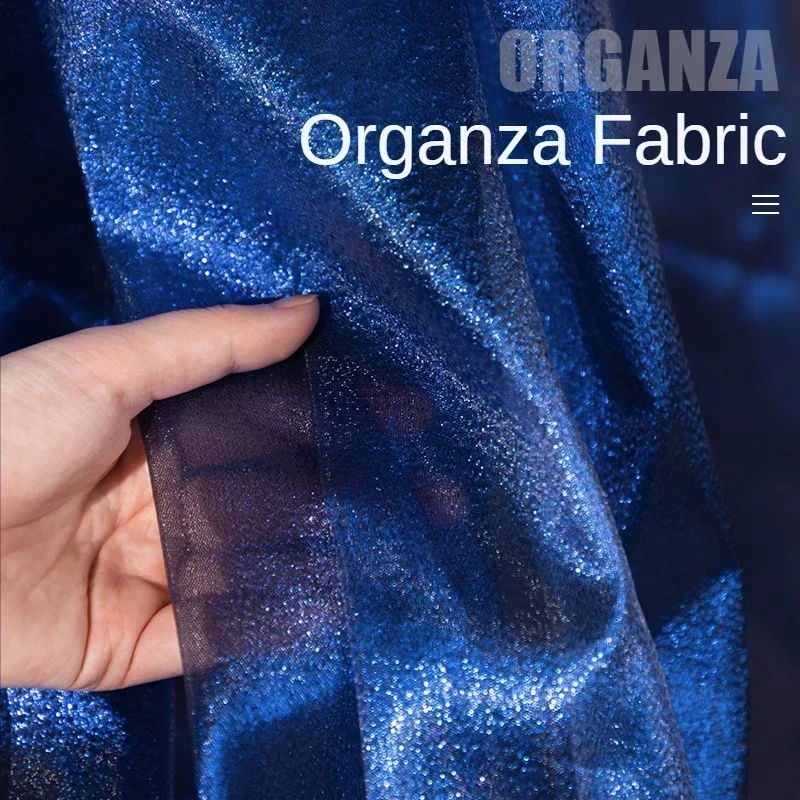 

Organza Fabric Laser Gradient Designer By The Meter for Wedding Dresses Clothing Skirts Curtains Sewing Glossy Soft Cloth Summer