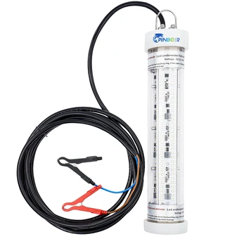 Pinboer Submersible Fishing Light 300W DC12V24V 35000LM Green White Dimmable Underwater High Power LED Lure Bait Attractant