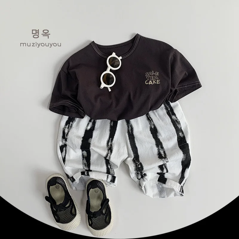 2025 Summer New Children Short Sleeve T Shirts Fashion Girl Letter Print T Shirts Kids Boys Casual Tops Baby Tee Infant Clothes 6 S63f0683ee1c54cc6b6ca8371384640dcp
