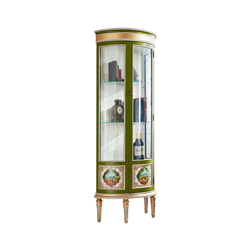 European-Style Painted Wine Cabinet American-Style Solid Wood Corner Cabinet Bookcase Wine Cabinet Corner Curio Cabinet
European-Style Painted Wine Cabinet American-Style Solid Wood Corner Cabinet Bookcase Wine Cabinet Corner Curio Cabinet