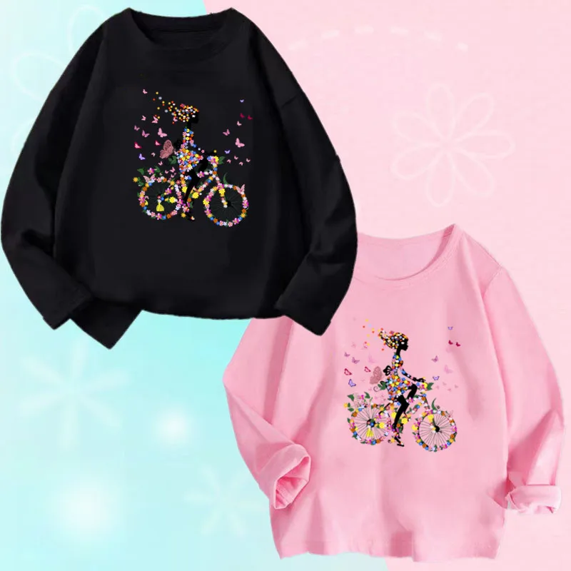 Kids T Shirt Floral Girl with Heart Bicycle Print Tops Girls Casual Cute Graphic Tee Shirt Long Sleeve Cartoon T-shirts
Kids T Shirt Floral Girl with Heart Bicycle Print Tops Girls Casual Cute Graphic Tee Shirt Long Sleeve Cartoon T-shirts