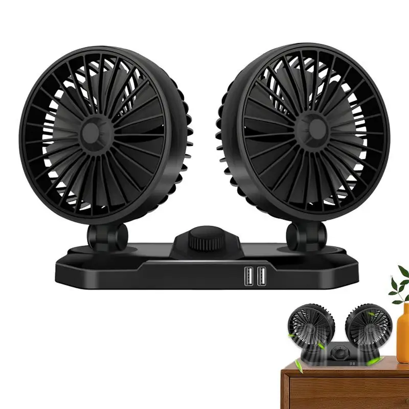 Car Camping Fan 12V/24V Car Cooling Fan Dual Head Auto AC Blowing Fans Plug And Play Cooling Device with 2 USB Ports Backseat
Car Camping Fan 12V/24V Car Cooling Fan Dual Head Auto AC Blowing Fans Plug And Play Cooling Device with 2 USB Ports Backseat