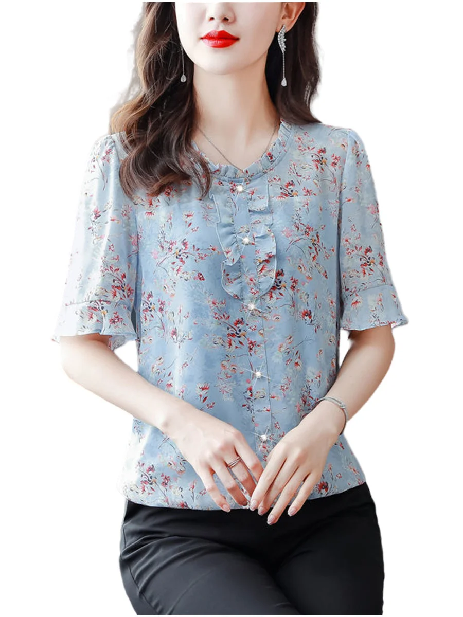 8XL Women Summer Spring Blouses Shirts Lady Fashion Casual Short Sleeve O-Neck Collar Flower Printing Blusas Tops TT2572
8XL Women Summer Spring Blouses Shirts Lady Fashion Casual Short Sleeve O-Neck Collar Flower Printing Blusas Tops TT2572