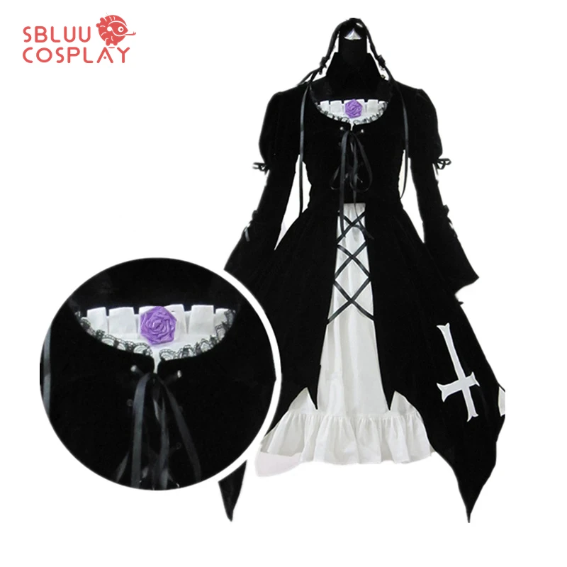 

SBluuCosplay Anime Rozen Maiden Cosplay Costume Suigintou Mercury Lampe Cosplay Costumes Velvet Dress Full set