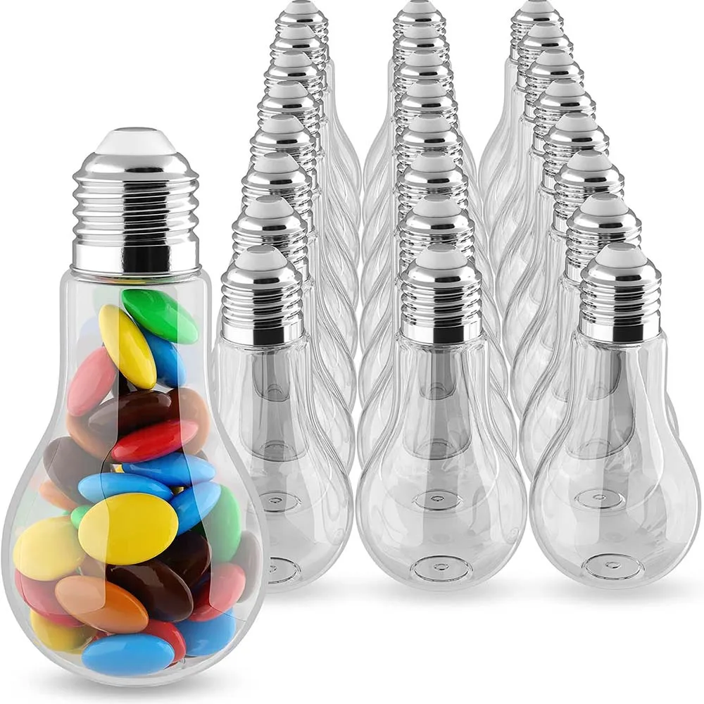 Plastic Light Bulb Jars Light Bulb Candy Containers Clear Candy Jars Fillable Lightbulb Ornaments for Crafts Drink Party Favors
Plastic Light Bulb Jars Light Bulb Candy Containers Clear Candy Jars Fillable Lightbulb Ornaments for Crafts Drink Party Favors