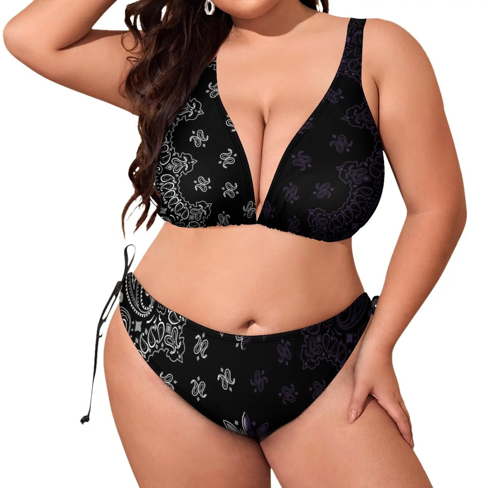 Plus Size Bikini Rib Bandana Bikini Swimwear Can Be Customized Push Up Swimwear Plus Size Sexy Lace Up Low Waist
Plus Size Bikini Rib Bandana Bikini Swimwear Can Be Customized Push Up Swimwear Plus Size Sexy Lace Up Low Waist