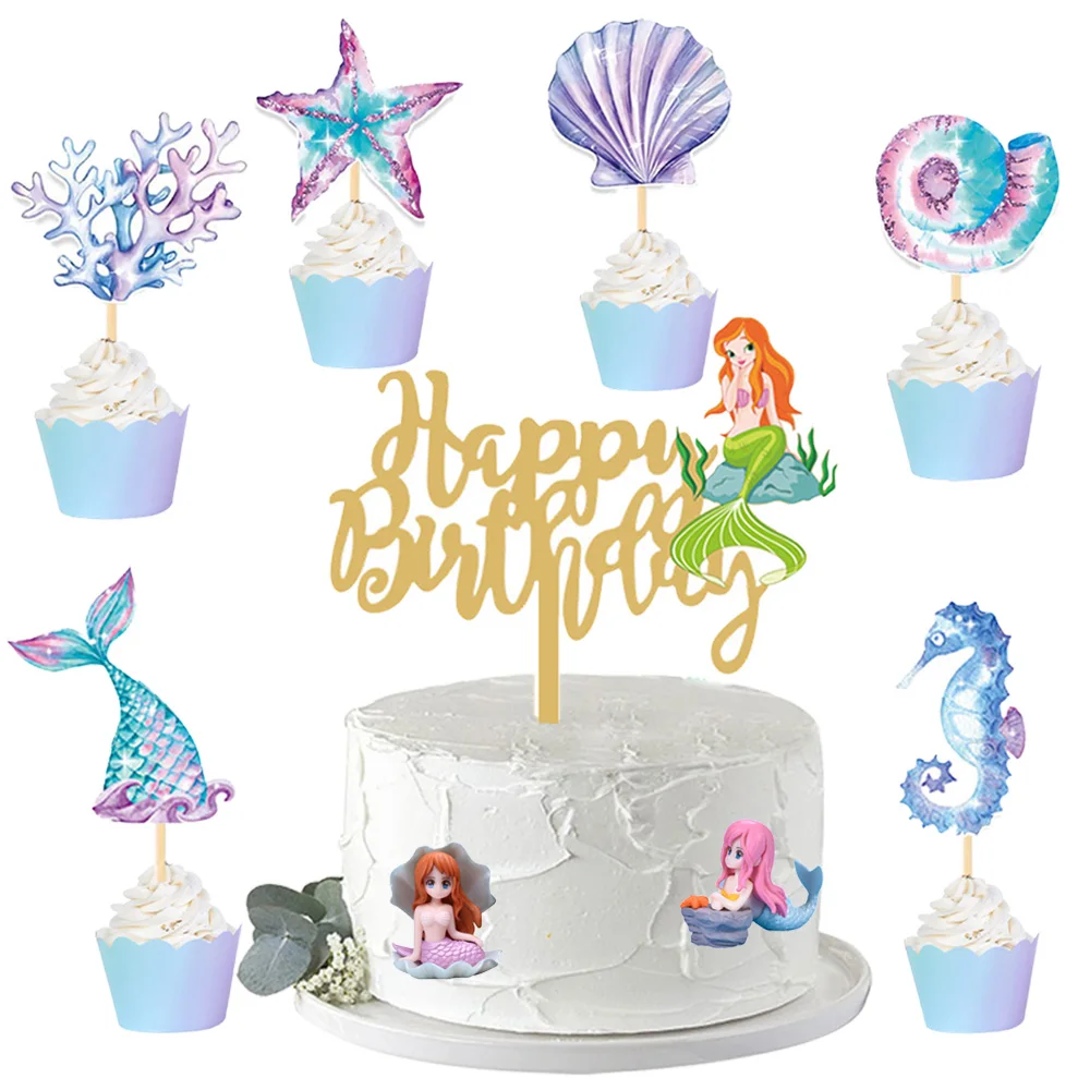 Mermaid Party Cake Topper Cupcake Toppers Happy Birthday Decoration Mermaid Under The Sea Theme Birthday Baby Shower Supplies
Mermaid Party Cake Topper Cupcake Toppers Happy Birthday Decoration Mermaid Under The Sea Theme Birthday Baby Shower Supplies
