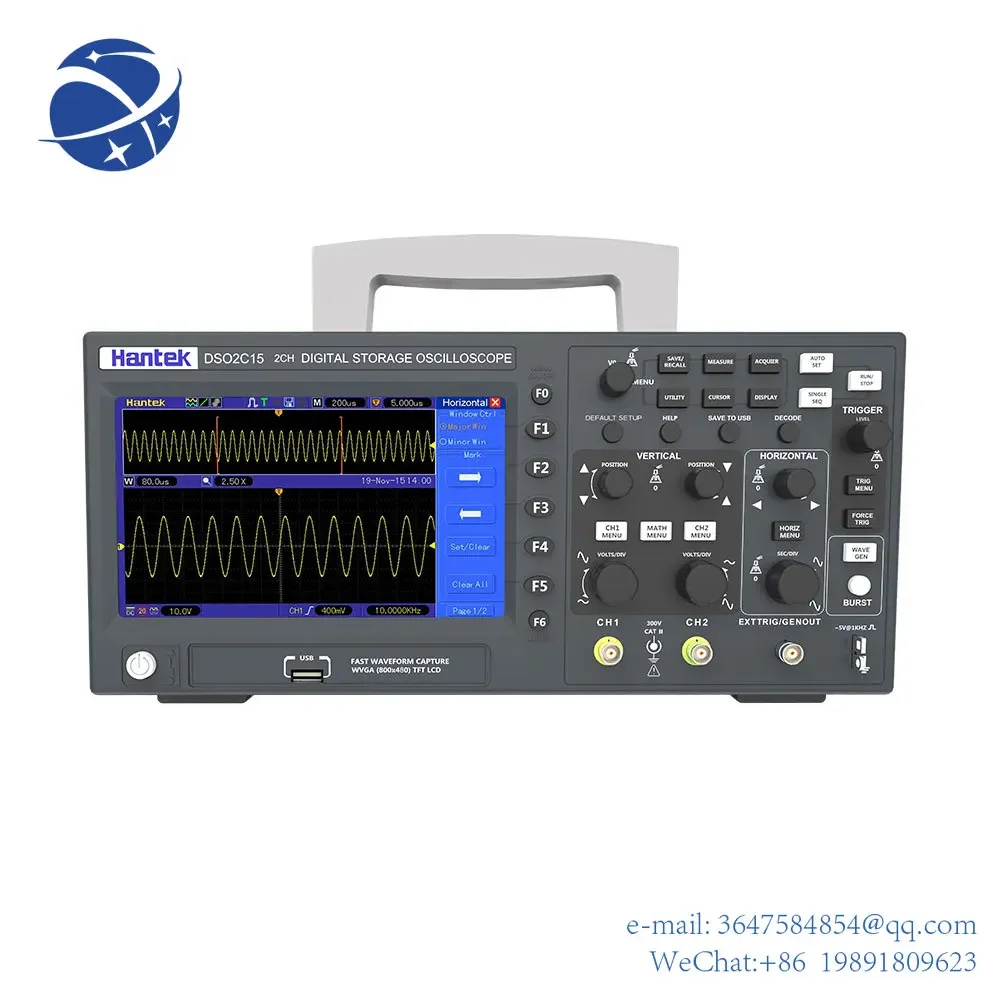 YunyiHantek Digital Oscilloscope DSO2C10 2C15 2D10 2D15 2 Channels 100Mhz/150Mhz Storage USB Osciloscopio Portable Multimeter Te
YunyiHantek Digital Oscilloscope DSO2C10 2C15 2D10 2D15 2 Channels 100Mhz/150Mhz Storage USB Osciloscopio Portable Multimeter Te