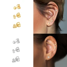 ROXI 925 Sterling Silver 3Pcs Crystals Round Stud Earrings for Women Fine Jewelry Cartilage Earring Piercings Pendientes Plata
ROXI 925 Sterling Silver 3Pcs Crystals Round Stud Earrings for Women Fine Jewelry Cartilage Earring Piercings Pendientes Plata