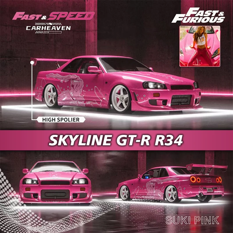 FS в наличии 1:64 Skyline GTR R34 коллекция розовых моделей автомобилей с высоким крылом SUKI, коллекционная Миниатюрная модель автомобиля с быстрой скоростью
FS в наличии 1:64 Skyline GTR R34 коллекция розовых моделей автомобилей с высоким крылом SUKI, коллекционная Миниатюрная модель автомобиля с быстрой скоростью