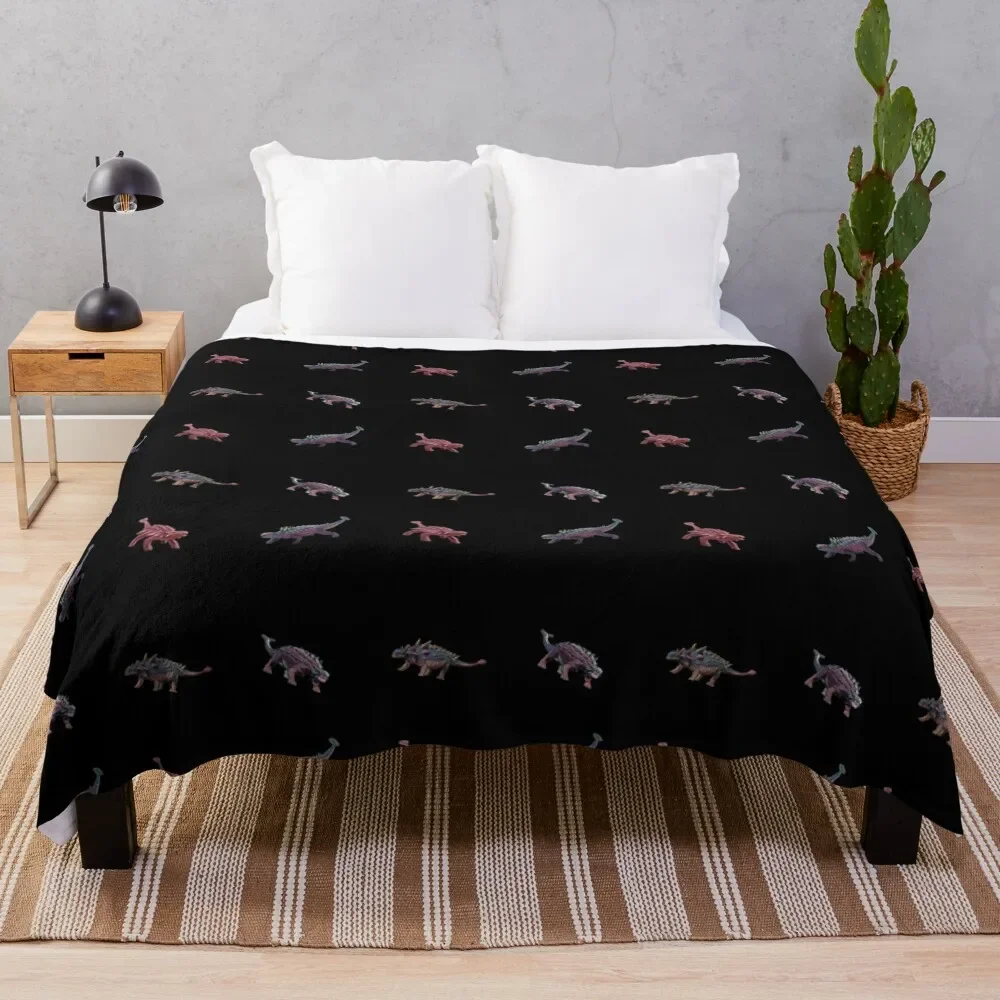 

Ankylosaurus Dinosaur Pattern Throw Blanket Fluffy Shaggy anime Warm decorative Sofa Quilt Blankets