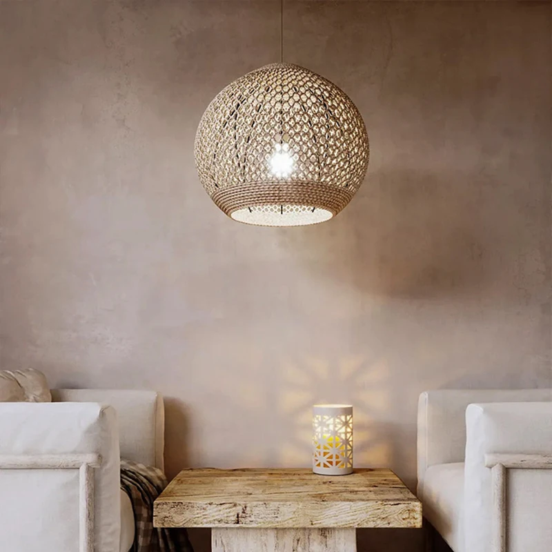 ARTURESTHOME Japanese Wabi-sabi Style Chandelier, Hemp Rope Vintage Decorative Ceiling Pendant Lampshade, Ceiling Chandelier
ARTURESTHOME Japanese Wabi-sabi Style Chandelier, Hemp Rope Vintage Decorative Ceiling Pendant Lampshade, Ceiling Chandelier