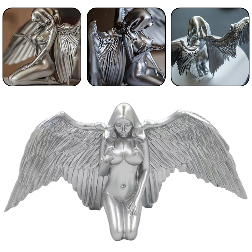 

Ornaments Angel Statue 19*9.5cm Angel Wings Decorative Exquisite Lifelike Realistic Universal Practical Brand New