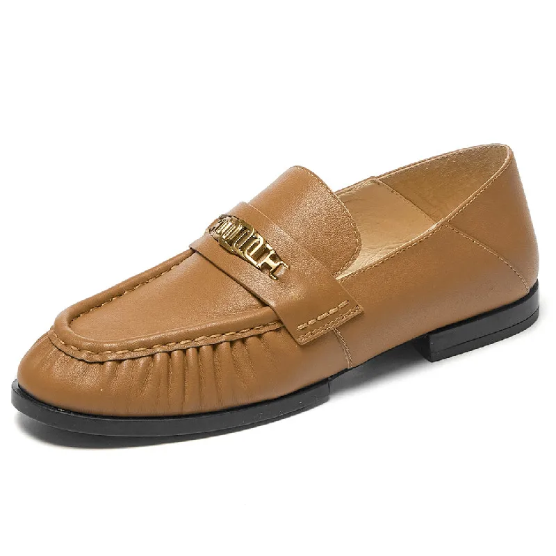 British Style Retro Women's Loafers Fashion Casual Genuine Leather Female Flats Spring Autumn New Metal Decoration Ladies Shoes
British Style Retro Women's Loafers Fashion Casual Genuine Leather Female Flats Spring Autumn New Metal Decoration Ladies Shoes