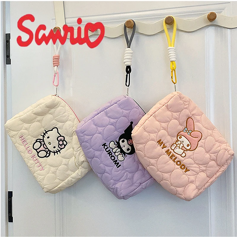 

Женская дорожная сумка для хранения Sanrio, Hello Kitty Kuromi Kitty, женские косметички, милые дизайнерские женские сумки-карандаш для косметики