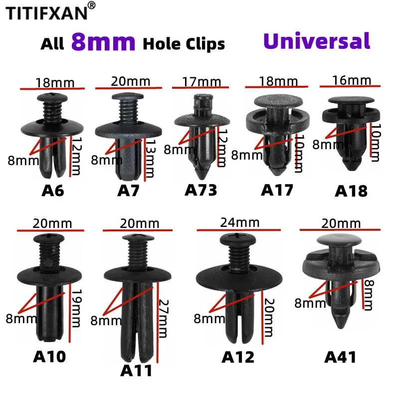 20Pcs 8mm Hole Car Universal Plastic Fasteners Clips Bumper Fender Wheel Arch Mixed White Grey Beige Screw Rivet For All Auto
20Pcs 8mm Hole Car Universal Plastic Fasteners Clips Bumper Fender Wheel Arch Mixed White Grey Beige Screw Rivet For All Auto