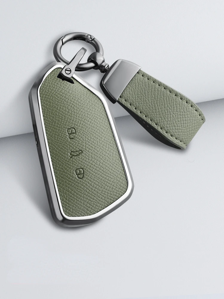 

Suitable For Volkswagen ID 6X ID 6 CROZZ 2021-2024 Simple Style Handmade Aluminum Alloy + Leather Car Remote Key Case Cover