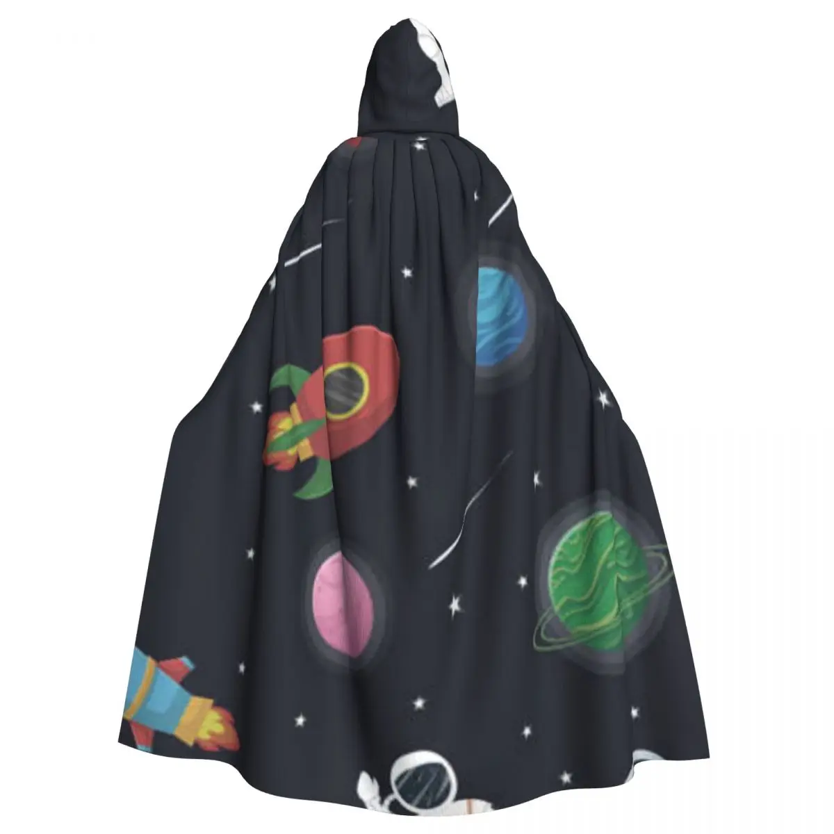 

Унисекс взрослый астронавт с ракеткой и инопланетянином плащ с капюшоном длинный костюм ведьмы косплей