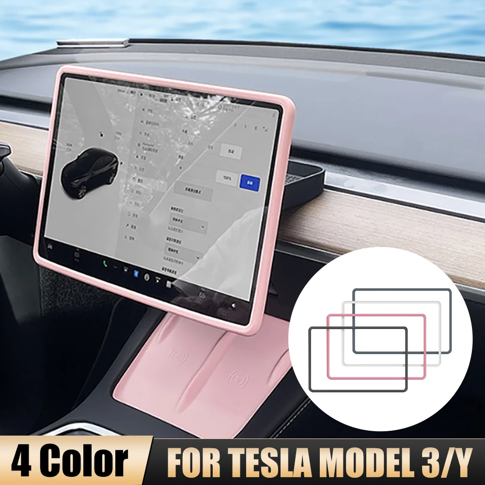 For Tesla Model 3 Y Silicone Screen Trim Protector Cover Center Console Navigation Screen Protective Case Black Pink White Grey
For Tesla Model 3 Y Silicone Screen Trim Protector Cover Center Console Navigation Screen Protective Case Black Pink White Grey
