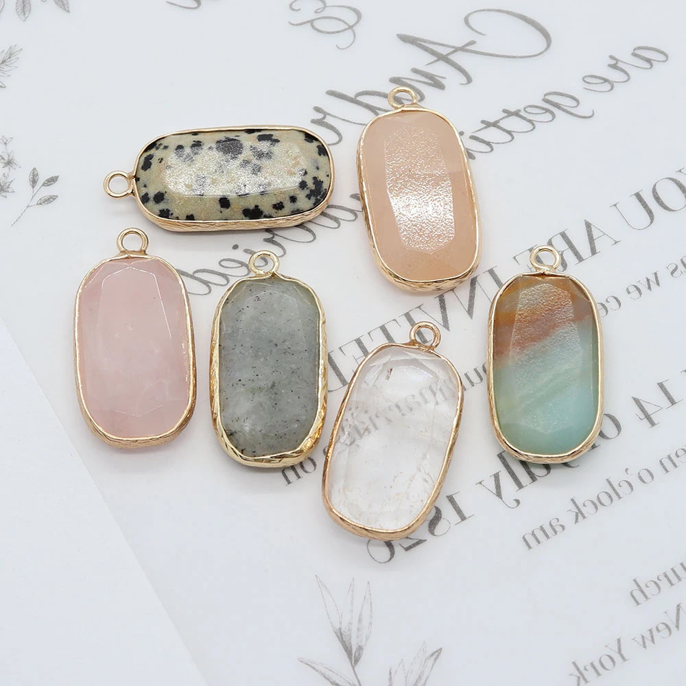 Natural Stone Crystal Quartz Pendants for Jewelry Making DIY Women Necklace Earrings Amazonite Pink Aventurine Rectangle Charms
Natural Stone Crystal Quartz Pendants for Jewelry Making DIY Women Necklace Earrings Amazonite Pink Aventurine Rectangle Charms