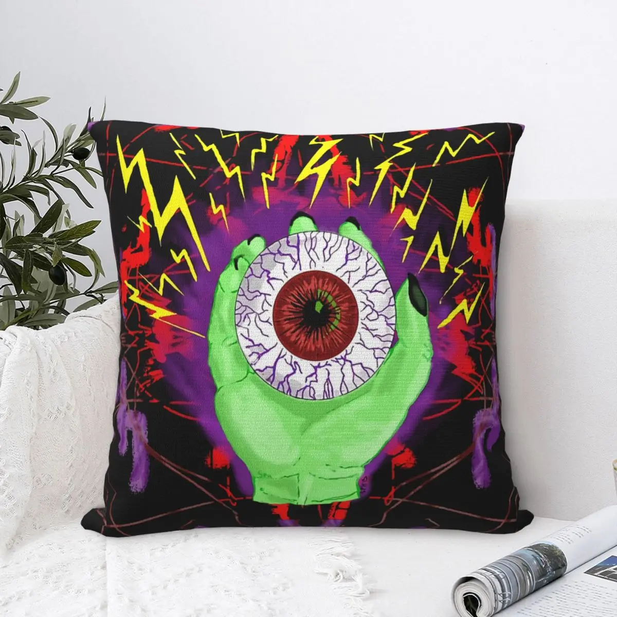 

Electric Eye Dark Art Throw Pillow Case Backpack Coussin Covers DIY Printed Fashion For Chair Decor