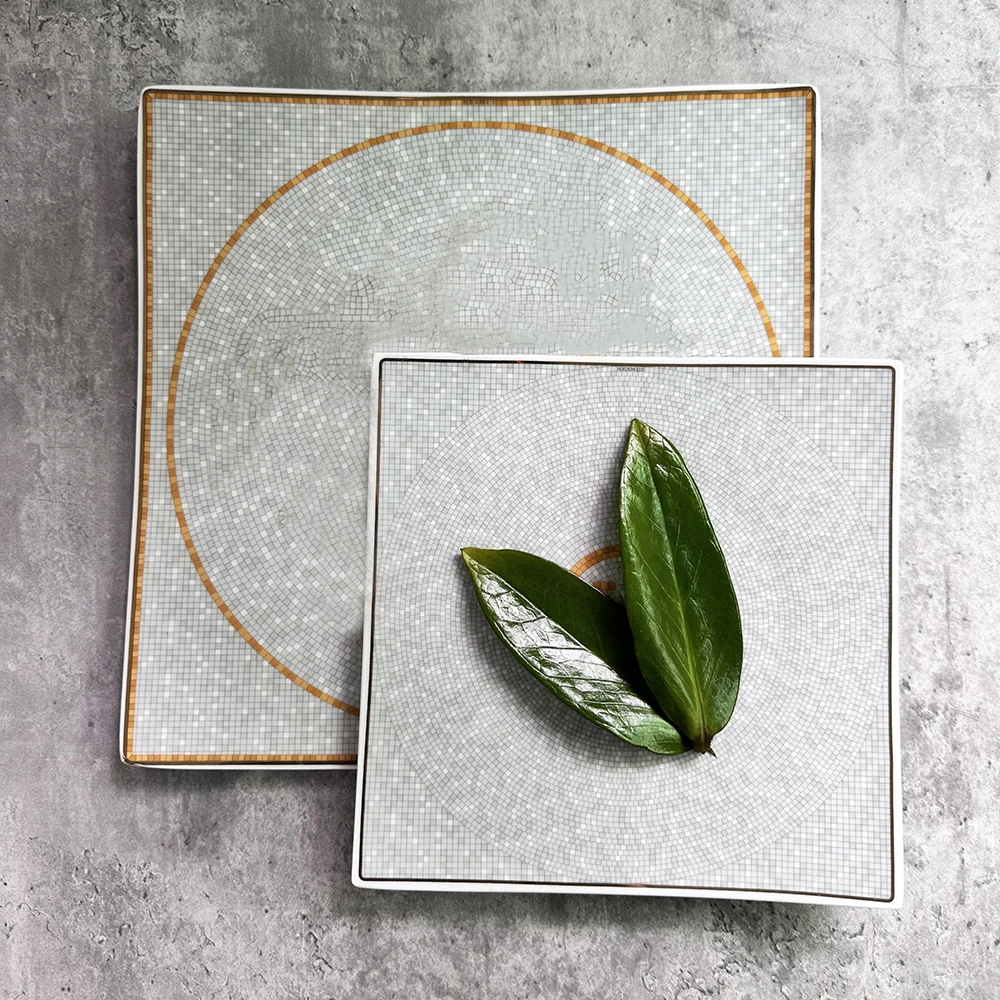 Luxury Gold Vintage Square Plate Creative Household Simple Western Food Plate Sushi Rectangular Plate Nice Ceramic Plate
Luxury Gold Vintage Square Plate Creative Household Simple Western Food Plate Sushi Rectangular Plate Nice Ceramic Plate