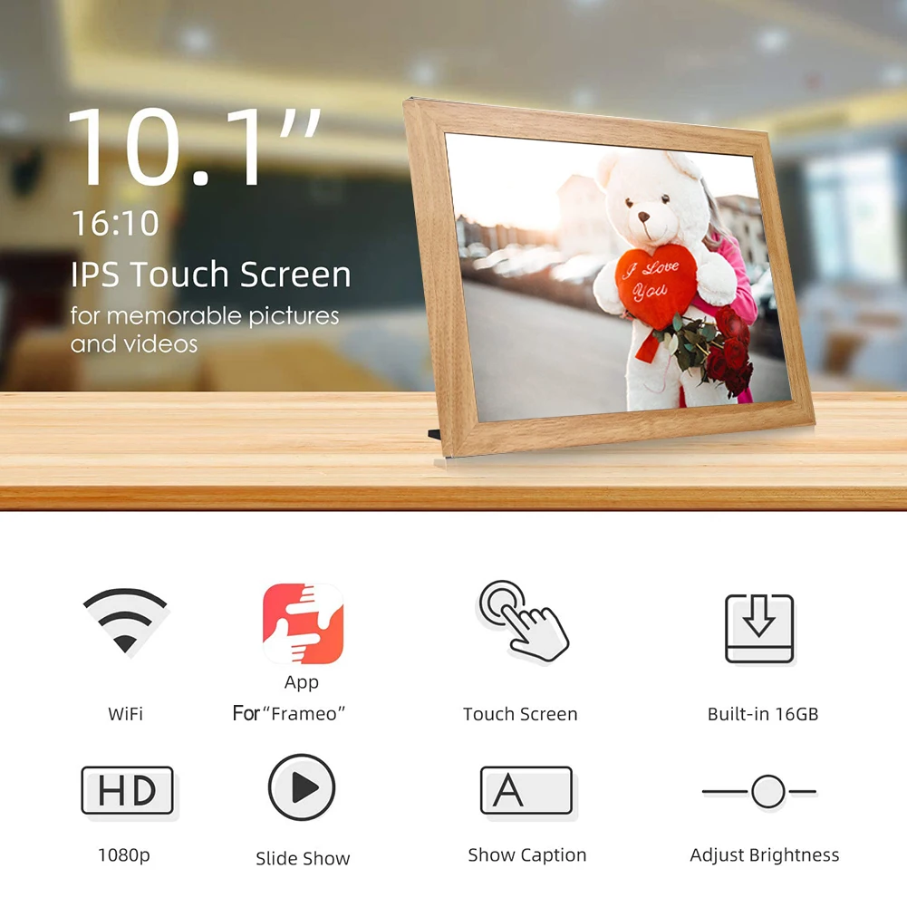 Умная цифровая фоторамка, 10,1 дюйма, 16 Гб памяти, деревянная, Wi-Fi, IPS, HD, 1080P, электронная цифровая фоторамка, сенсорный экран
Умная цифровая фоторамка, 10,1 дюйма, 16 Гб памяти, деревянная, Wi-Fi, IPS, HD, 1080P, электронная цифровая фоторамка, сенсорный экран